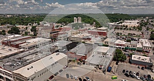 Aerial View Midwestern City Skyline Manhattan Kansas 4K UHD