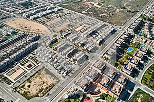 Aerial view Mil Palmeras townscape, Province of Alicante. Spain photo