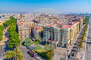 Aerial view of military government building in Barcelona, Spain photo