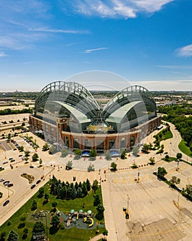 Aerial View of Miller Park, Home of the Milwaukee Brewers Baseball Team