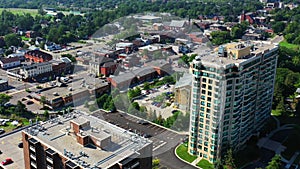 Aerial view of Milton, Ontario, Canada on fine spring day 4K