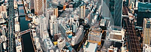 Aerial view of Minato, Tokyo, Japan