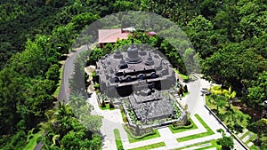 Aerial view of Mini Borobudur - miniature in Brahma Vihara Arama Buddhist Monastery