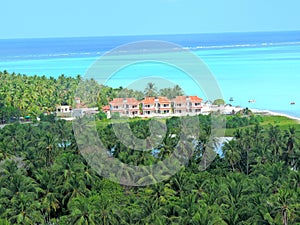 Aerial view of Minicoy Island - India travel destination - tourism - vacation 