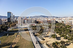 Aerial view of Miro park in Barcelona photo