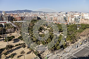 Aerial view of Miro park in Barcelona photo