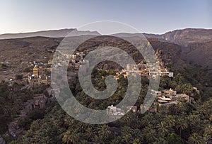 Aerial view of Misfat al Abriyeen village photo
