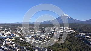 Aerial view from Mishennaya Sopka to Petropavlovsk-Kamchatsky