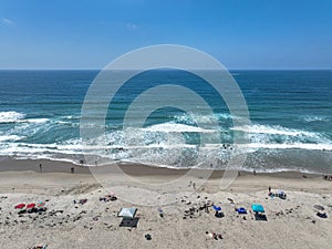 Aerial view of Mission Bay and beach in San Diego, California. USA.