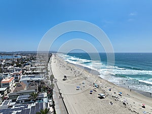 Aerial view of Mission Bay and beach in San Diego, California. USA.