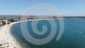 Aerial view of Mission Bay in San Diego.California