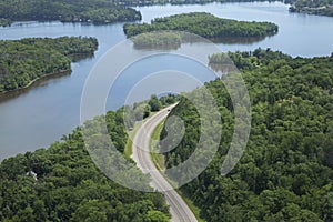 Aerial view of Mississippi River in Minnesota