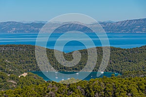 Aerial view of Mljet national park from Montokuc hill, Croatia