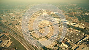 Aerial view of a moden car factory