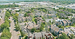 Aerial view modern apartment complex on area urban development in East Brunswick New Jersey US