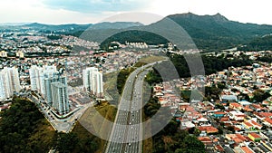 Aerial view of modern buildings in Sao Paulo, Brazil