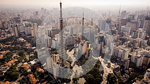 Aerial view of modern buildings in Sao Paulo, Brazil