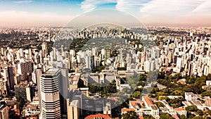 Aerial view of modern buildings in Sao Paulo, Brazil