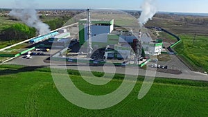 Aerial view of modern factory