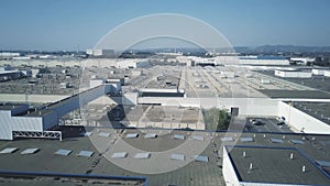 Aerial view of a modern factory or plant roof