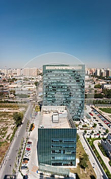 Aerial view of the modern office building