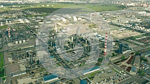 Aerial view of a modern petroleum refinery