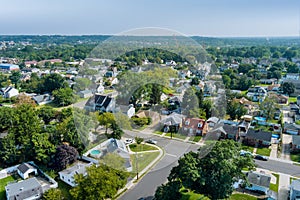 Aerial view modern residential district in American town, residential neighborhood in Sayreville NJ