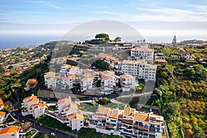 Aerial view of Modern villa homes on the hill top in Funchal city, Madeira Island photo