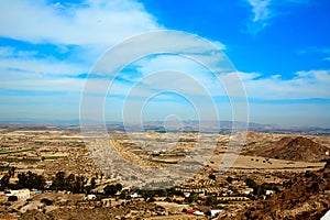 Aerial view from Mojacar Almeria village in Spain