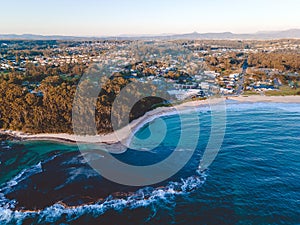 Aerial view of Mollymook Beach, Shoalhaven, NSW, Australia