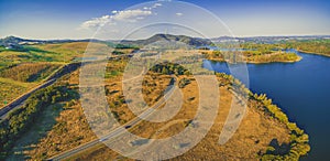 Aerial view of Molonglo river.