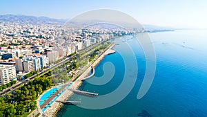 Aerial view of Molos, Limassol, Cyprus