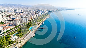 Aerial view of Molos, Limassol, Cyprus