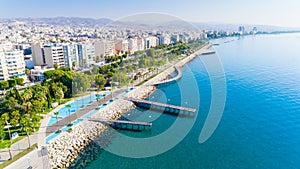 Aerial view of Molos, Limassol, Cyprus