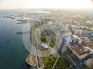 Aerial view of Molos, Limassol, Cyprus