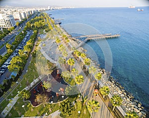 Aerial view of Molos, Limassol, Cyprus