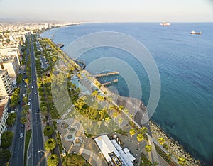 Aerial view of Molos, Limassol, Cyprus