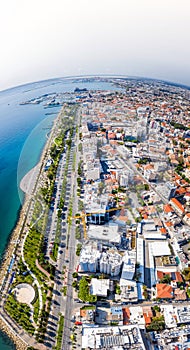Aerial view of Molos Promenade. Limassol, Cyprus