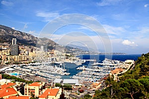 Aerial view of Monaco harbor