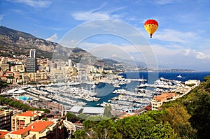 Aerial view of Monaco harbor