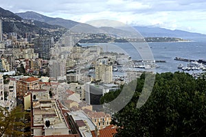 Aerial view of Monaco from the heights