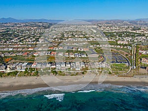 Aerial view of Monarch beach coastline