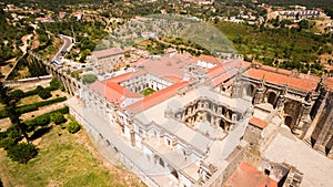 Aerial view of monastery Convent of Christ in Tomar, Portugal