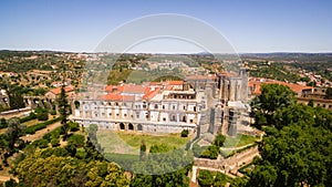 Aerial view of monastery Convent of Christ in Tomar, Portugal