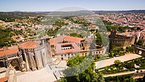 Aerial view of monastery Convent of Christ in Tomar, Portugal