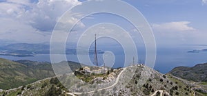 Aerial view of the Monastery of Pantokrator on the island of Corfu