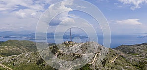 Aerial view of the Monastery of Pantokrator on the island of Corfu