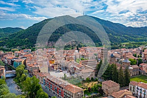 Aerial view of the Monastery of Santa Maria de Ripoll in Spain