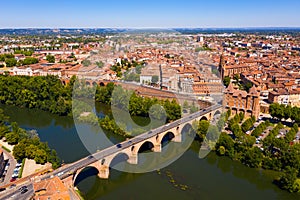 Aerial view of Montauban town, France photo