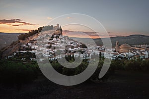 Aerial view of Montefrio city at sunset - Montefrio, Granada Province, Andalusia, Spain